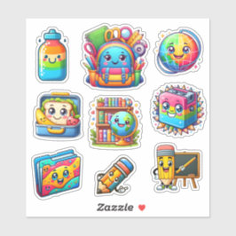 学校生活がもっと楽しくなる9つのカラフルなアイテムセット シール