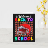 学校生活が始まる！フットボールが待ち遠しい初日の学校生活 カード (黄色い花)