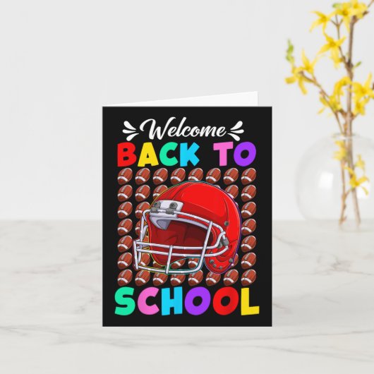 学校生活が始まる！フットボールが待ち遠しい初日の学校生活 カード (黄色い花)