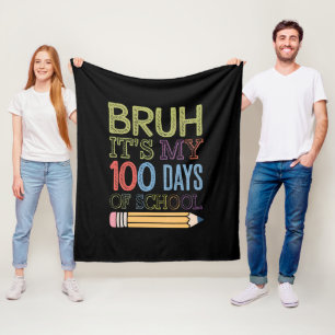 学校生活が100日目だなんて!100日目の学校で使う面白グッズ フリースブランケット
