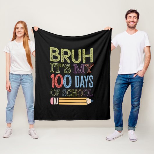 学校生活が100日目だなんて!100日目の学校で使う面白グッズ フリースブランケット (インサイチュ)