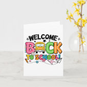 学校生活に戻ろう！スクールバスで学校初日 カード (黄色い花)