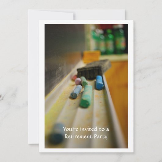 学校生活の教師退職のお誘い 招待状 (正面)