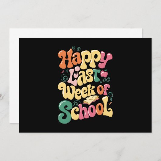 学校生活最後の1週間が始まったね!先生たち学生たち最高! 招待状 (正面/裏面)