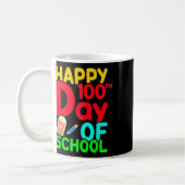 学校生活100日目おめでとう かわいい学生B コーヒーマグカップ (左)
