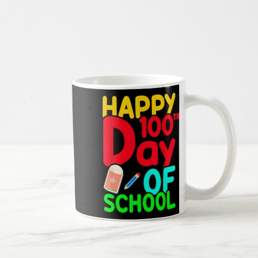 学校生活100日目おめでとう かわいい学生B コーヒーマグカップ (右)