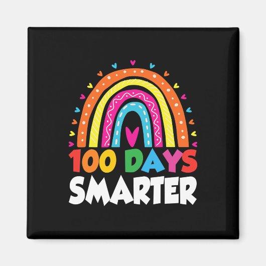 学校生活100日目のアイデア 先生100日間でさらに賢くなる マグネット (正面)