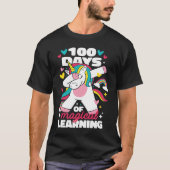 学校生活100日目のユニコーン 100の魔法の日々を教える Tシャツ (正面)