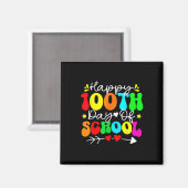 学校生活100日目の先生と子供たち、100日を迎えて幸せいっぱい! マグネット (正面/裏面)