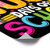 学校生活100日目 お子さんと先生 幸せな100日 ポスター (角)