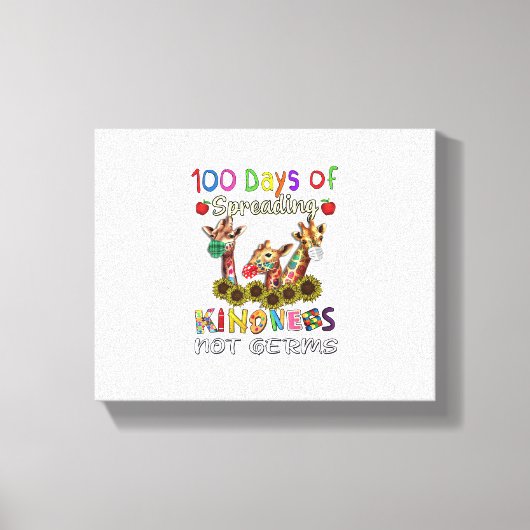 学校生活100日目 優しさを広げる100日 キャンバスプリント (正面)