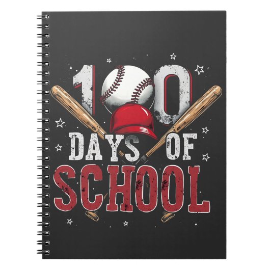 学校生活100日 野球スポーツ愛好家 ノートブック (正面)