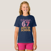 学校生活67日目を乗り切ったよ ドーナツ キッズTシャツ Tシャツ (正面フル)