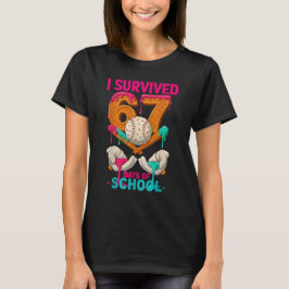 学校生活67日間を乗り切った アイスクリーム 六七 エム Tシャツ