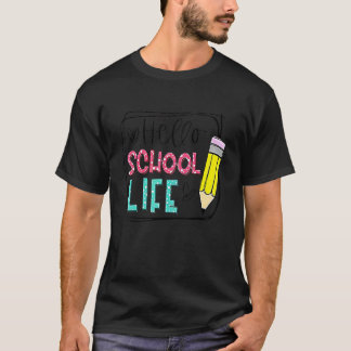 学校生活 こんにちは 鉛筆 先生 新学期 教師 Tシャツ