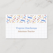 学校用品およびグリッドシート代替先生 名刺 (正面)