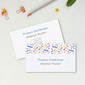 学校用品およびグリッドシート代替先生 名刺