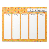 学校用品とレインボーハートパターン学校 ノートパッド (正面)