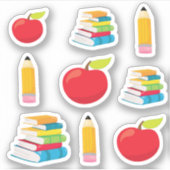 学校用品は鉛筆と本だ シール (正面)