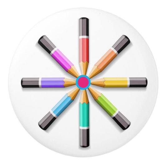 学校用品キャビネットのノブ セラミックノブ (正面)