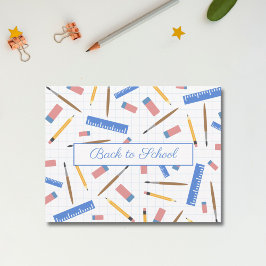 学校用品パターンはがき シーズンカード