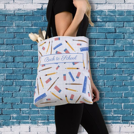 学校用品パターントートバッグ トートバッグ