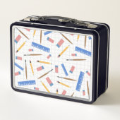 学校用品パターンメタルランチボックス メタルランチボックス (裏面)