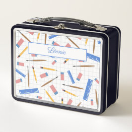 学校用品パターンメタルランチボックス メタルランチボックス