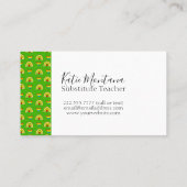 学校用品パターン代替先生 名刺 (裏面)