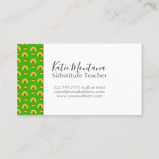 学校用品パターン代替先生 名刺 (裏面)