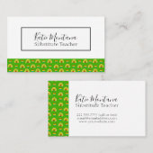 学校用品パターン代替先生 名刺 (正面/裏面)