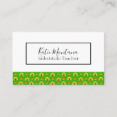 学校用品パターン代替先生 名刺 (正面)