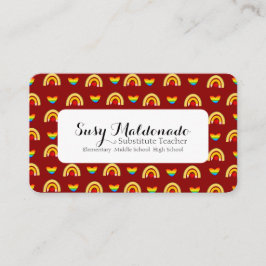 学校用品パターン代替先生 名刺