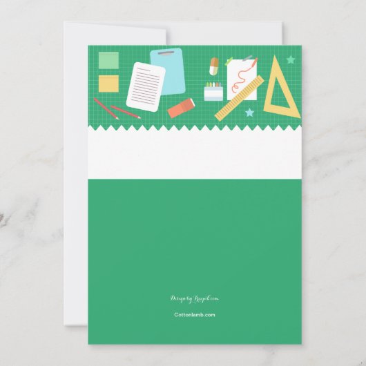 学校用品パーティの招待状 招待状 (裏面)