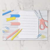 学校用品メモ帳 – 文房具の並び ペーパーパッド (正面)