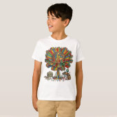 学校用品 子供 小学校 花 先生 芸術 Tシャツ (正面フル)