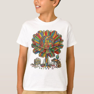学校用品 子供 小学校 花 先生 芸術 Tシャツ