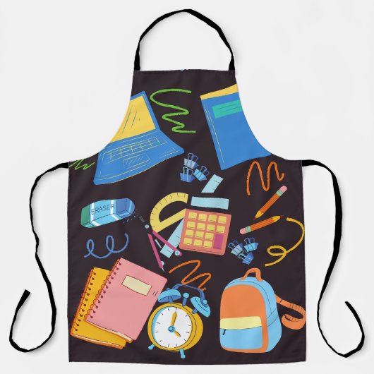 学校用品,学生柄 エプロン (正面)