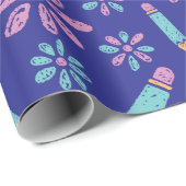 学校用花鉛筆シームレスラッピング紙 ラッピングペーパー (ロールコーナー)