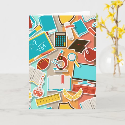 学校用設備アイコン カード (黄色い花)