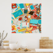 学校用設備アイコン ポスター (キッチン)