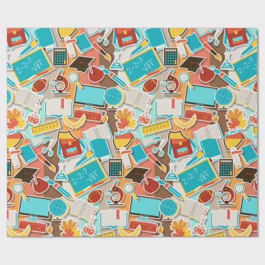 学校用設備アイコン ラッピングペーパー (フラット)