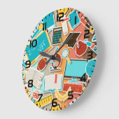 学校用設備アイコン ラージ壁時計 (傾斜)