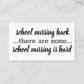 学校看護ハック、小規シンプル模·感動的 名刺 (正面)