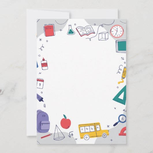 学校私たちの永遠の退職パーティー先生 招待状 (裏面)