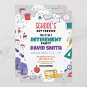 学校私たちの永遠の退職パーティー先生 招待状 (正面/裏面)