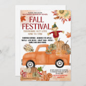 学校秋フェスティバル招待カード 招待状 (正面/裏面)