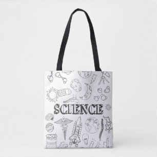 学校科学先生ドードル科学美術色彩画 トートバッグ
