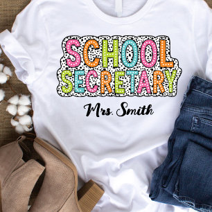 学校秘書名前をカスタムするTシャツ Tシャツ
