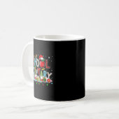 学校秘書 クリスマス ヒョウ柄 サンタ トナカイ コーヒーマグカップ (正面左)